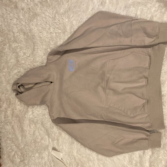 White Fox Pullover Hoodie Beige Big Logo Oversized Hoodie BubbleGum Blue M/L - Picture 3 of 6